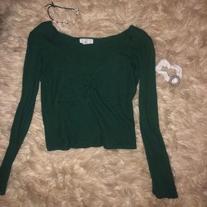 Green crop top from tillys